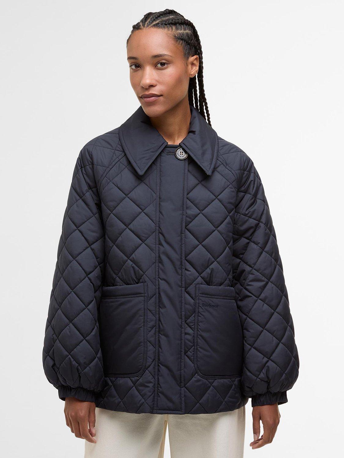 Product image 1 of 8, which shows Barbour Laoise Quilted Jacket, Navy/Ancient Poplar, 8