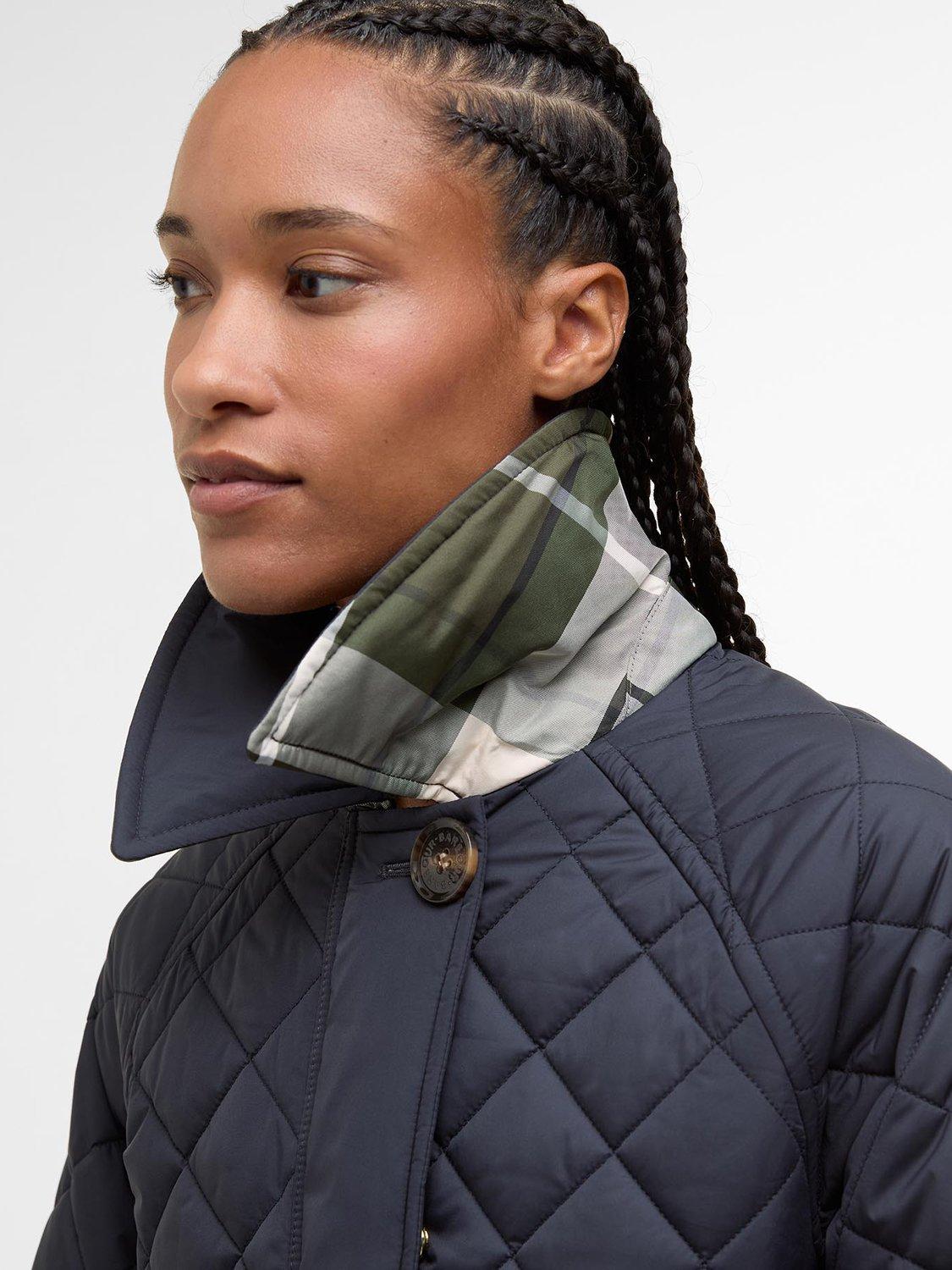 Product image 3 of 8, which shows Barbour Laoise Quilted Jacket, Navy/Ancient Poplar, 8