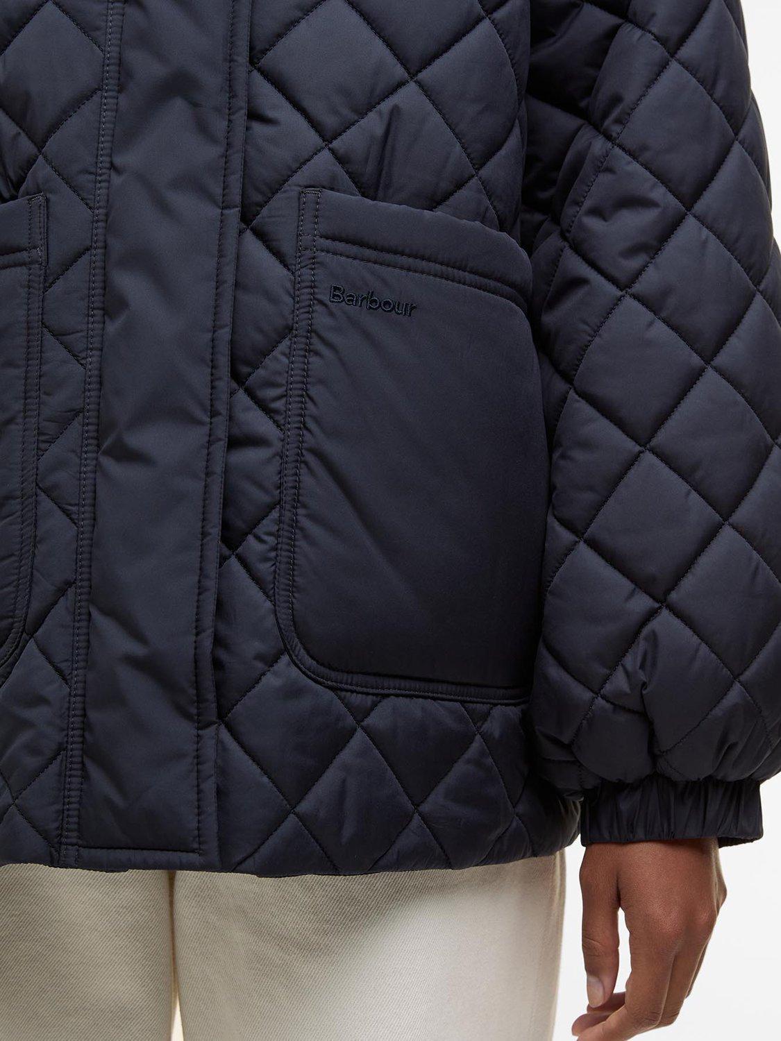 Product image 5 of 8, which shows Barbour Laoise Quilted Jacket, Navy/Ancient Poplar, 8