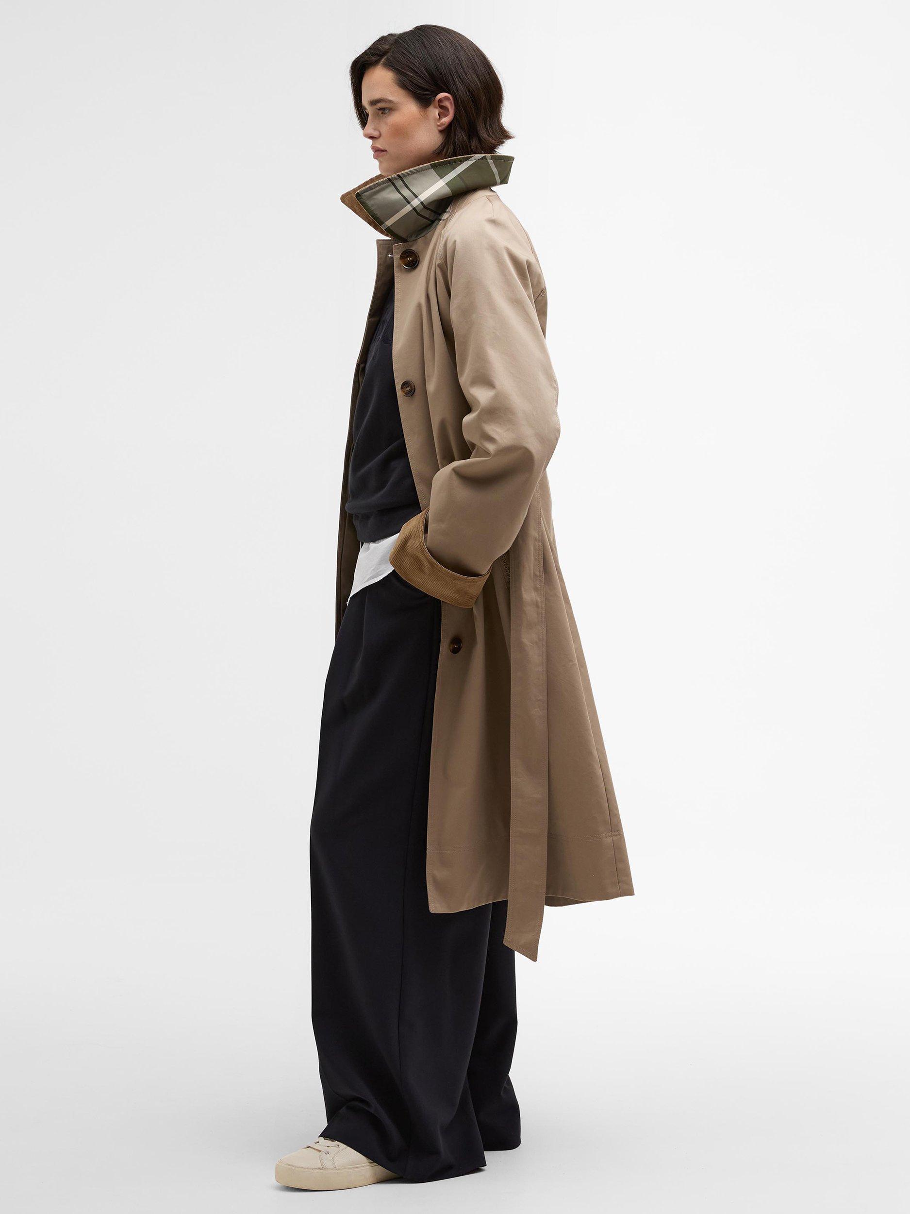 Product image 3 of 7, which shows Barbour Reagan Showerproof Trench Coat, Beige, 8