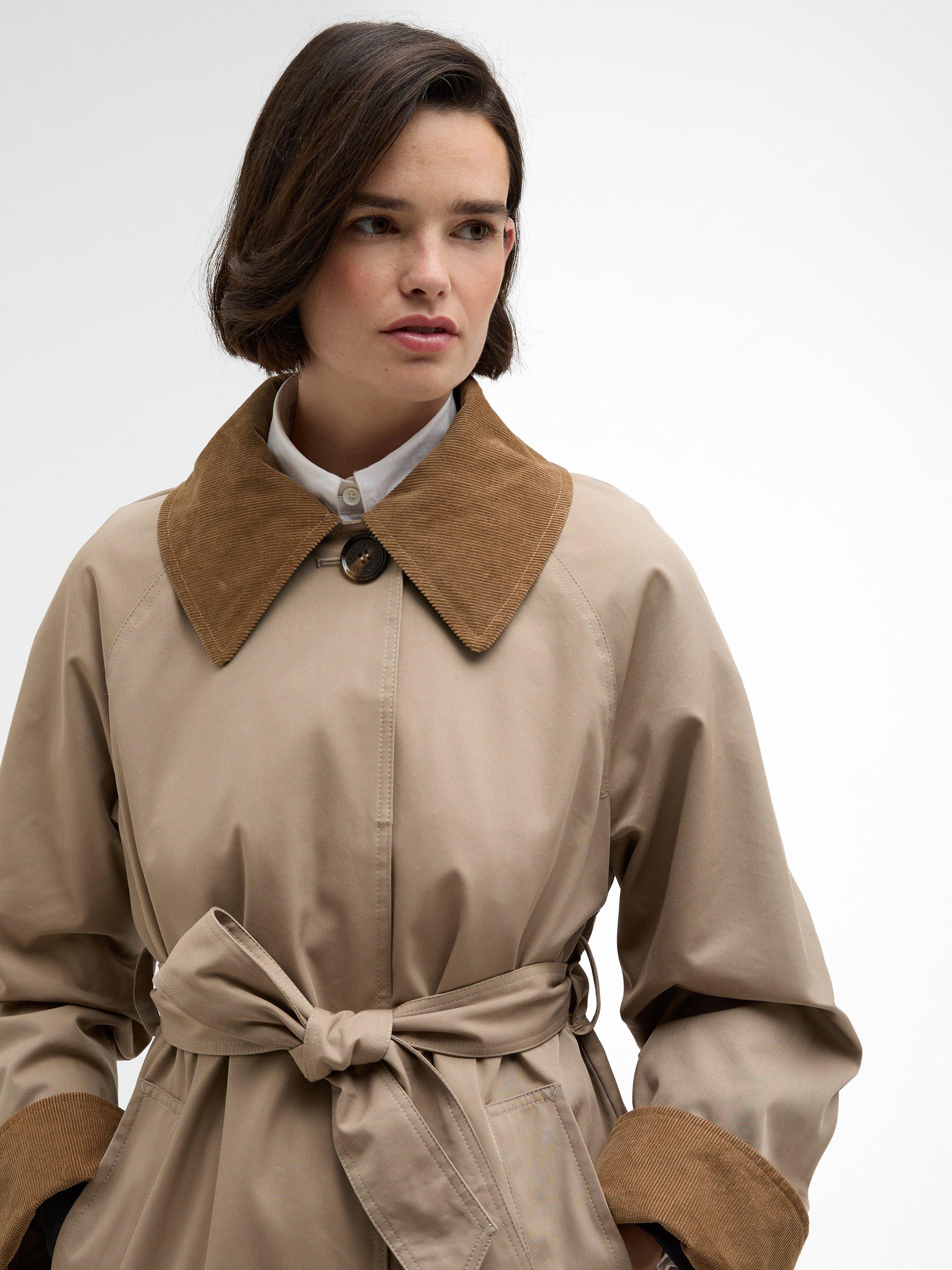 Product image 4 of 7, which shows Barbour Reagan Showerproof Trench Coat, Beige, 8