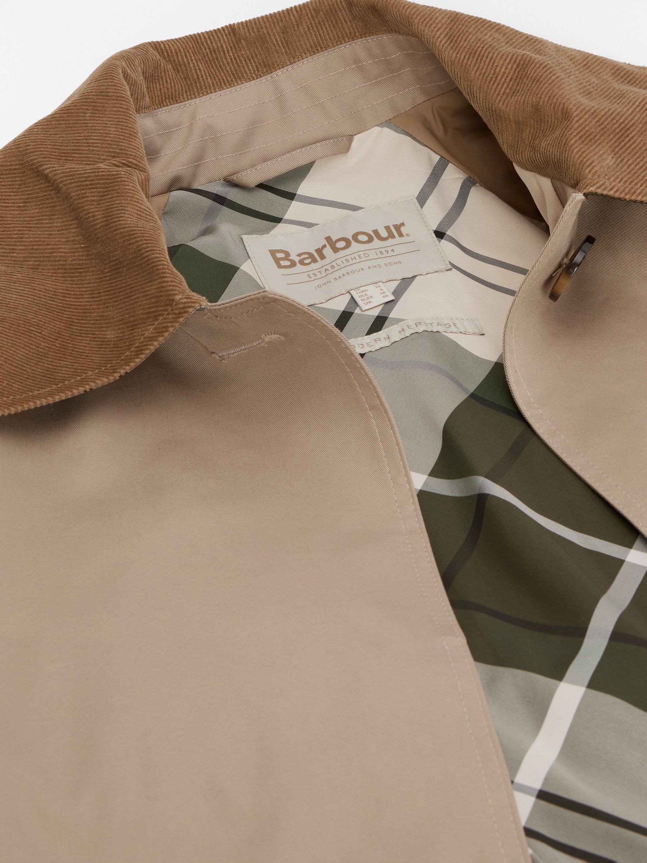 Product image 6 of 7, which shows Barbour Reagan Showerproof Trench Coat, Beige, 8