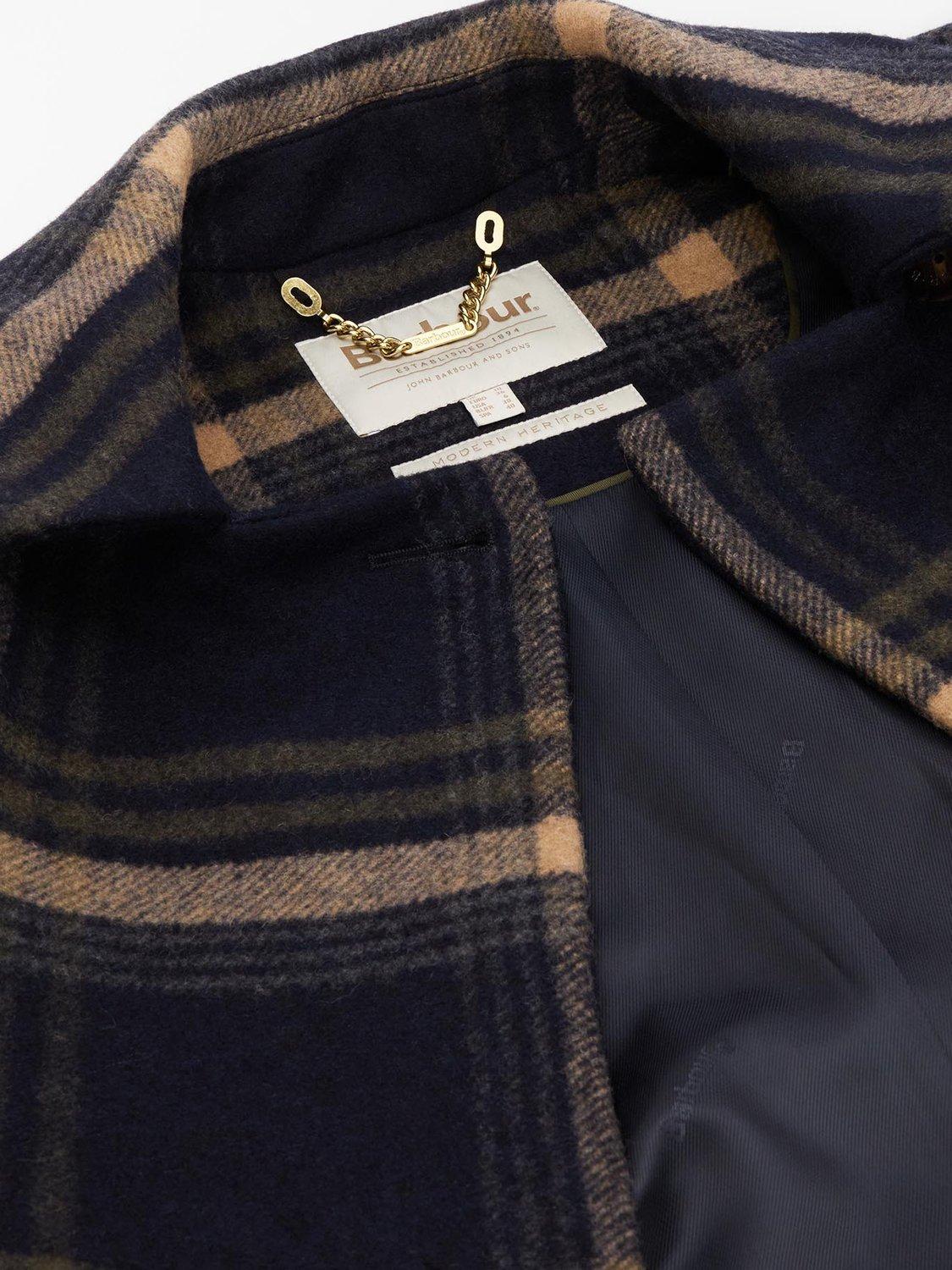 Product image 5 of 7, which shows Barbour Tara Windowpane Check Coat, Navy/Multi, 8