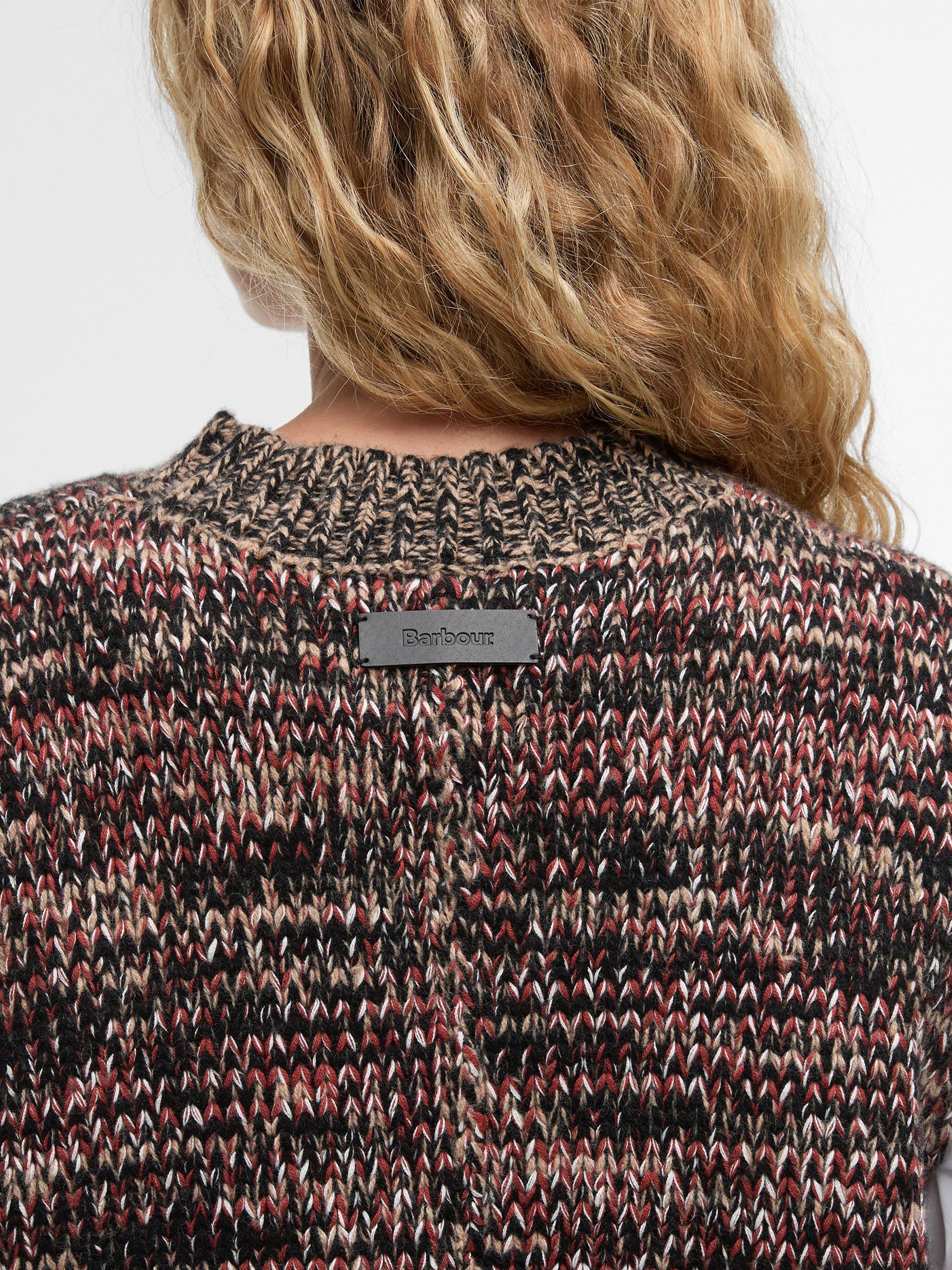 Product image 4 of 6, which shows Barbour Alara Merino Wool Blend Knitted Vest, Brown/Multi, 8