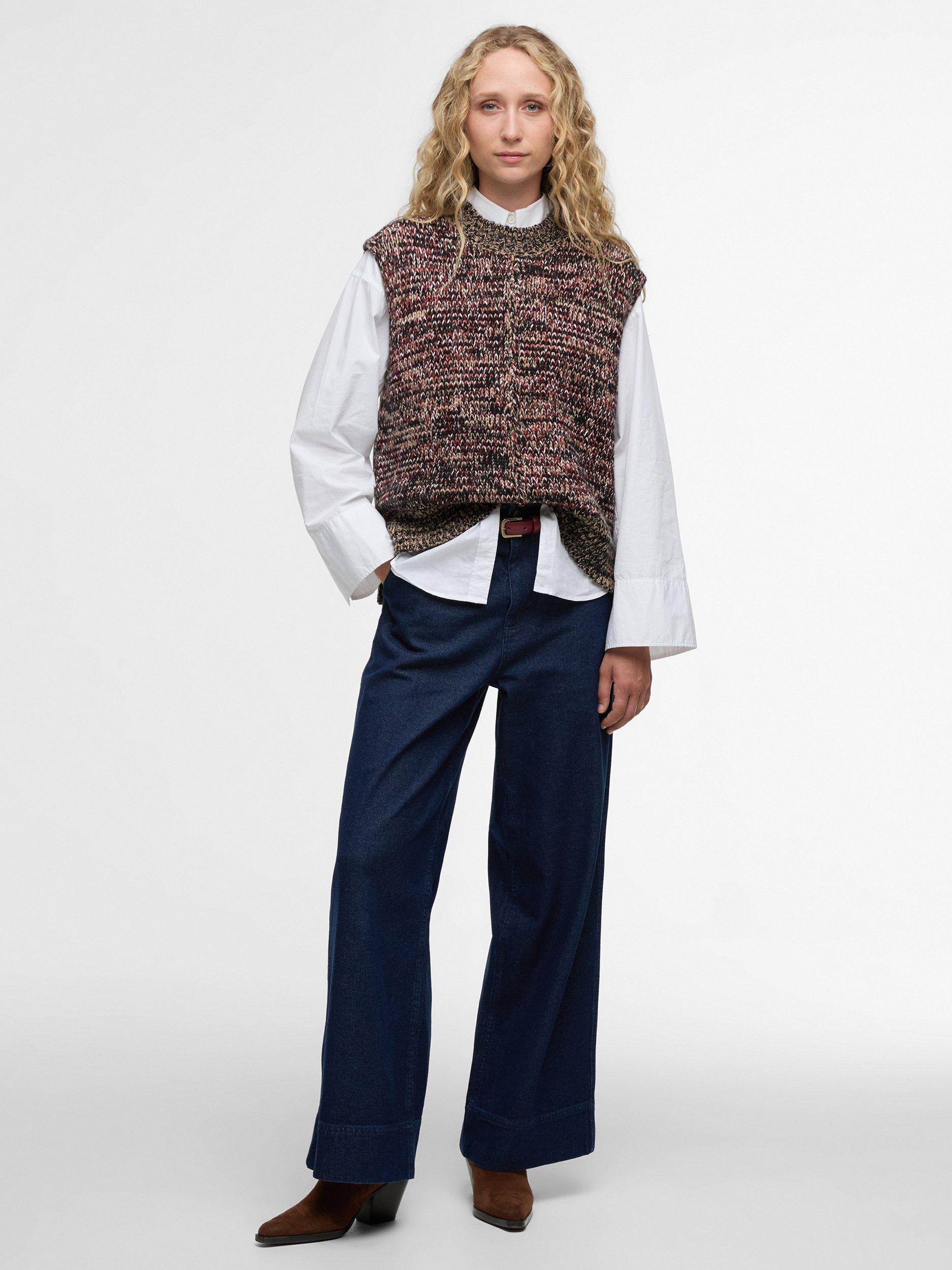 Product image 5 of 6, which shows Barbour Alara Merino Wool Blend Knitted Vest, Brown/Multi, 8