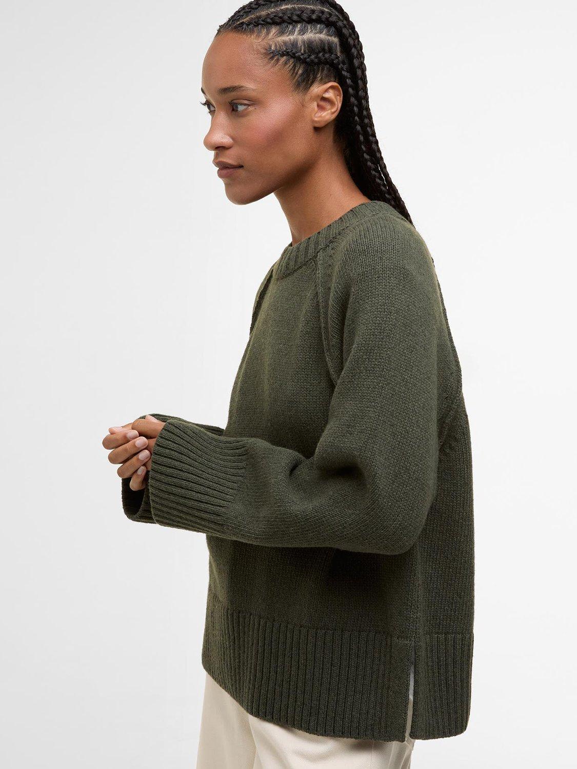 Product image 3 of 6, which shows Barbour Ashdon Knit Jumper, Sage, 8