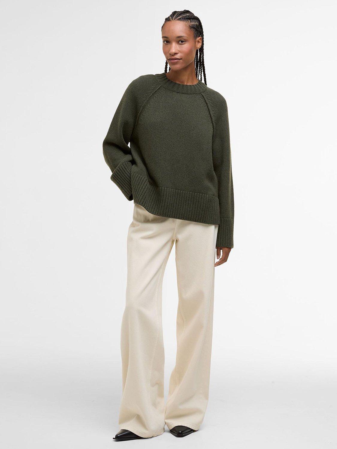 Product image 5 of 6, which shows Barbour Ashdon Knit Jumper, Sage, 8