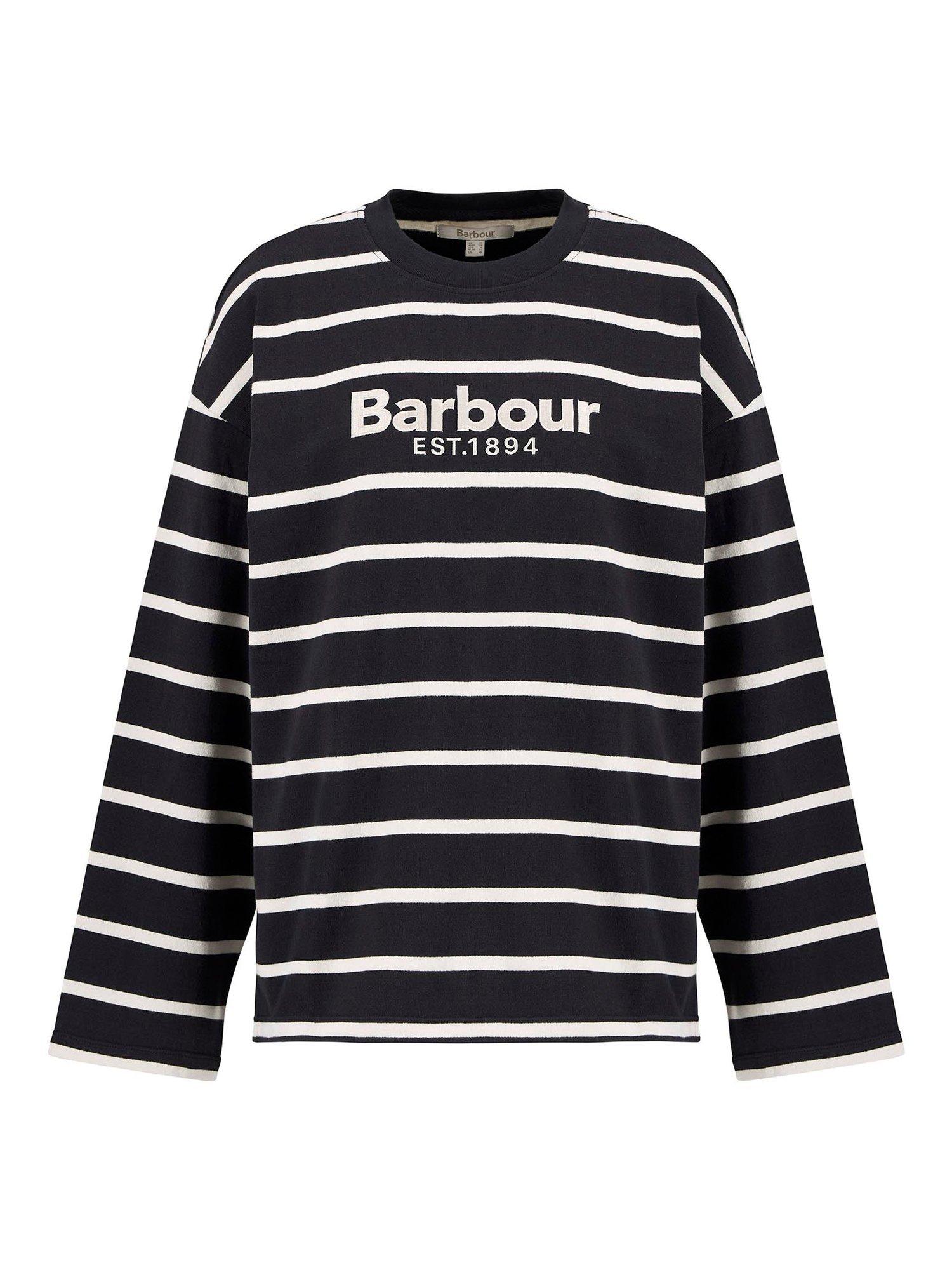 Product image 6 of 6, which shows Barbour Maeve Stripe Jersey Top, Navy/Ecru, 8