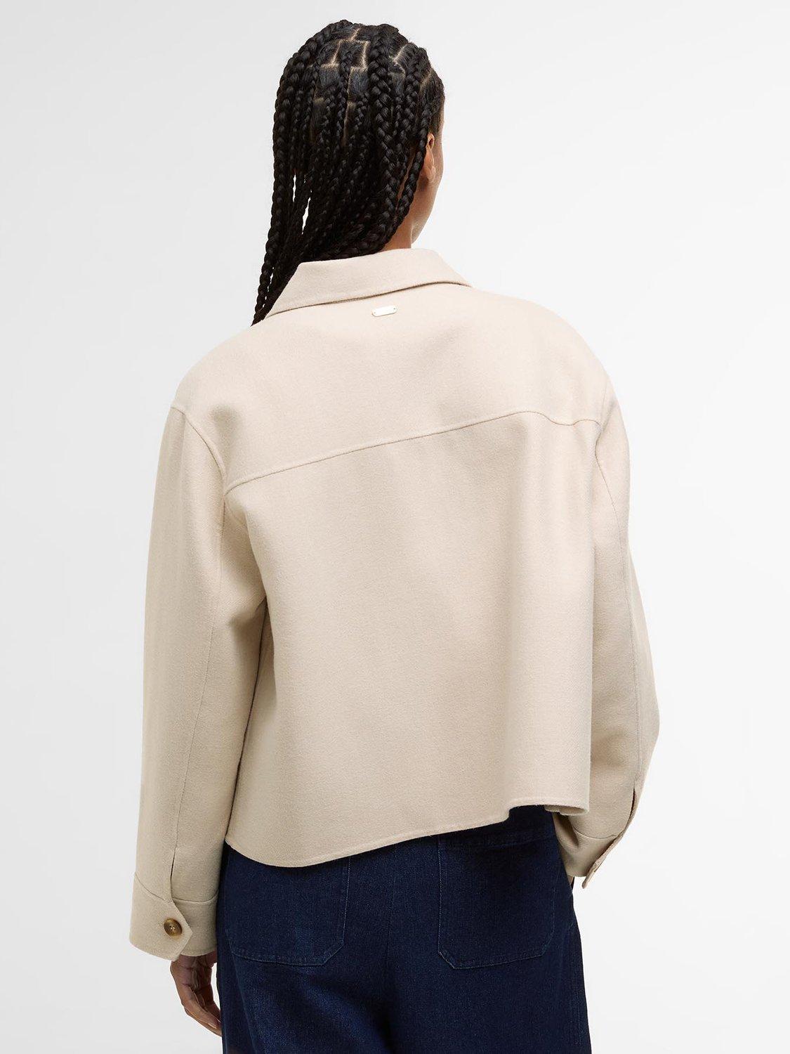 Product image 2 of 6, which shows Barbour Ashdon Wool Blend Overshirt, Oat, 8