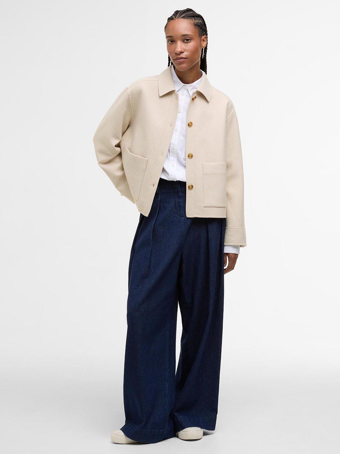 Product image 5 of 6, which shows Barbour Ashdon Wool Blend Overshirt, Oat, 8