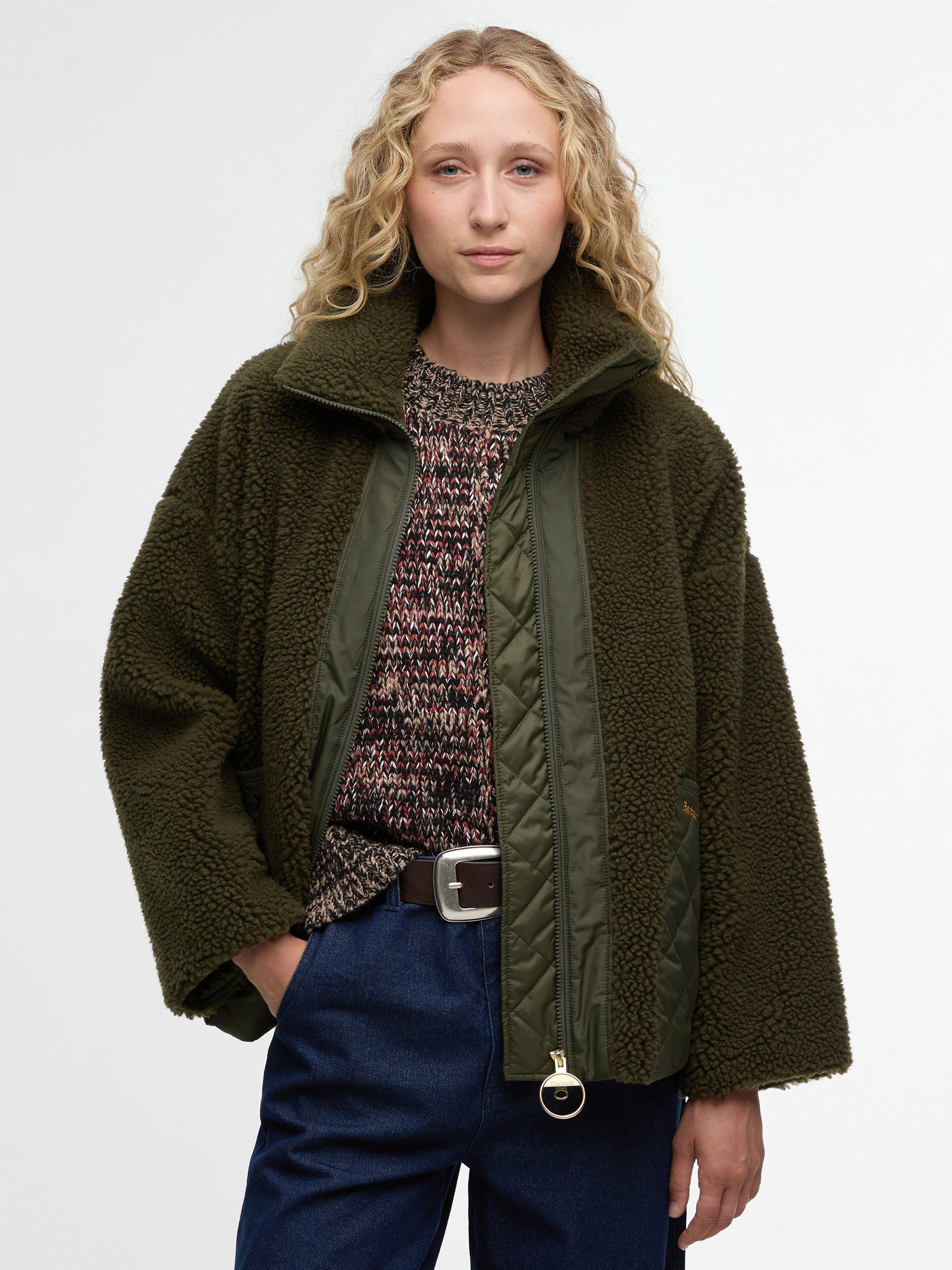 Product image 1 of 7, which shows Barbour Brawby Fleece Jacket, Olive, 8