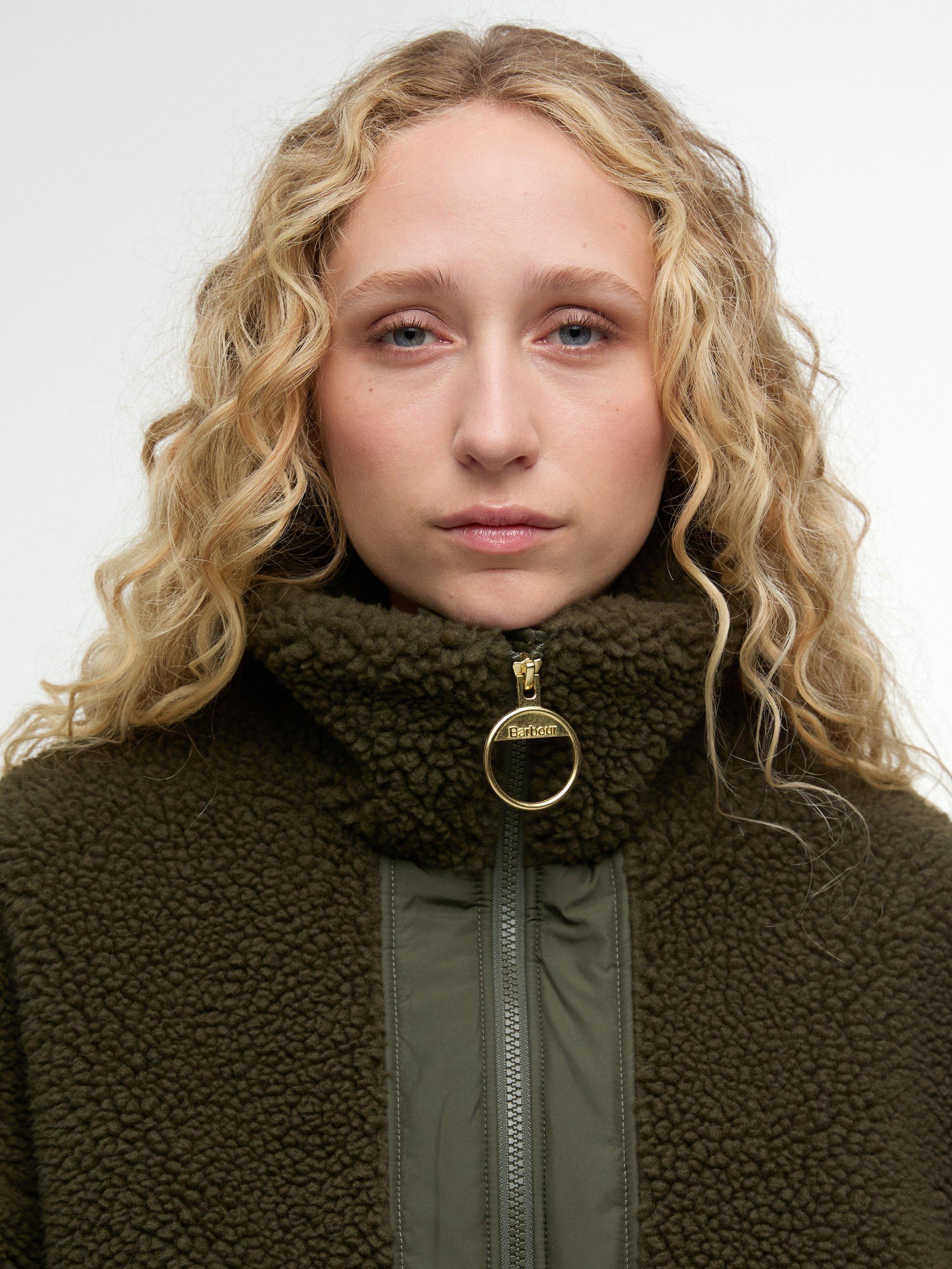 Product image 3 of 7, which shows Barbour Brawby Fleece Jacket, Olive, 8