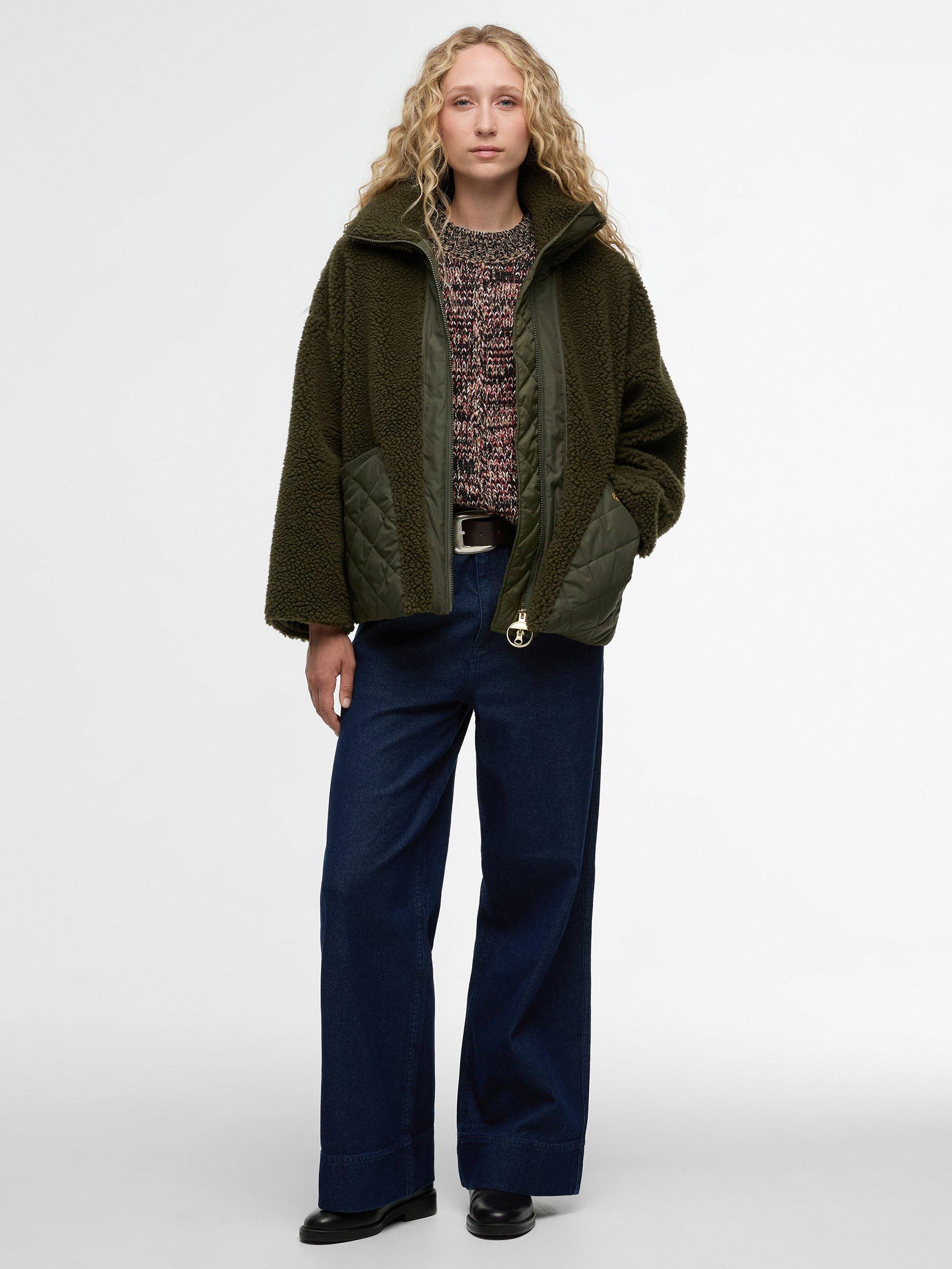 Product image 6 of 7, which shows Barbour Brawby Fleece Jacket, Olive, 8