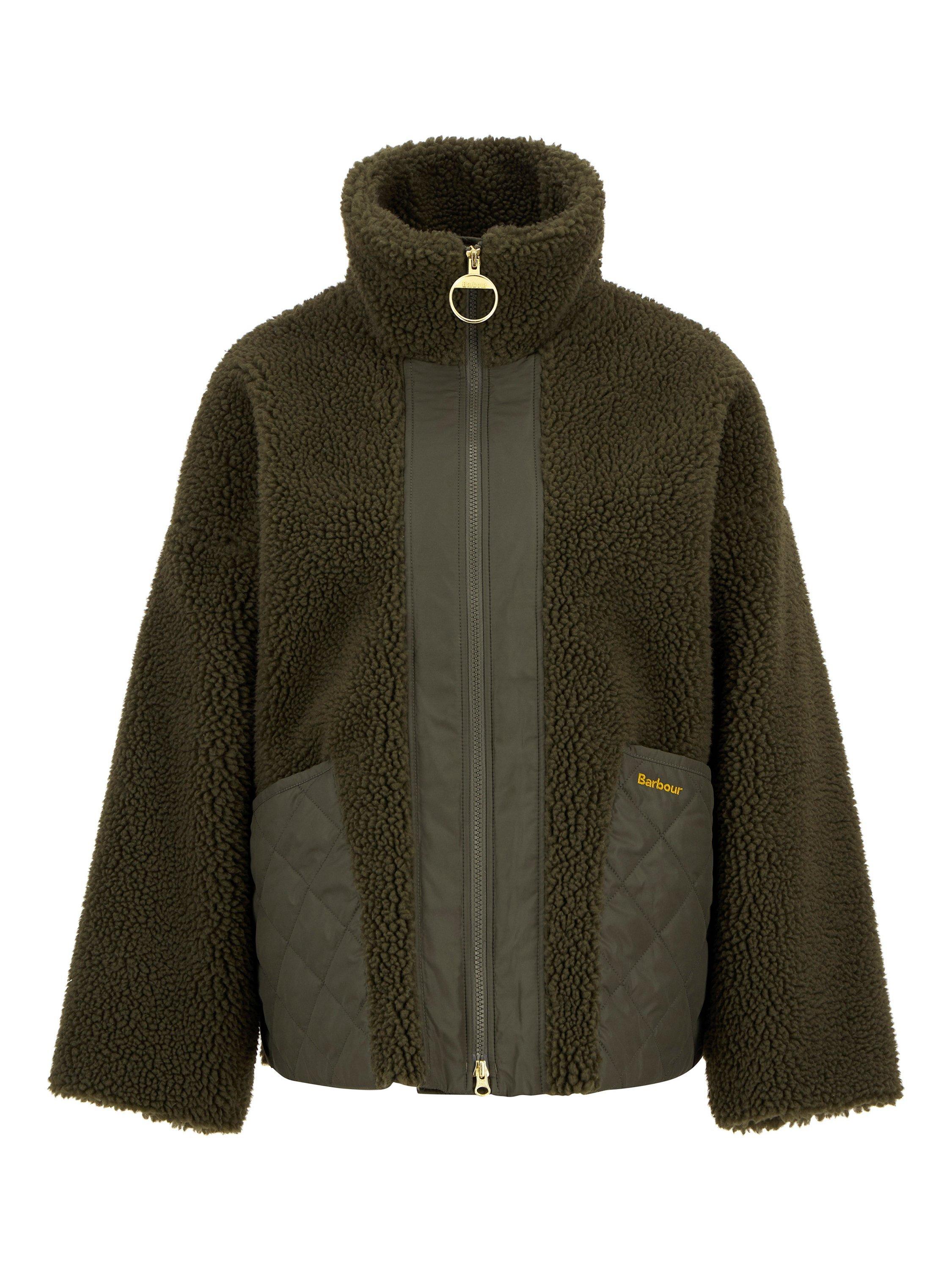 Product image 7 of 7, which shows Barbour Brawby Fleece Jacket, Olive, 8