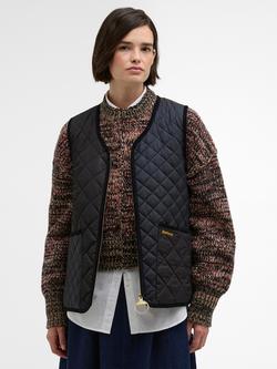 Barbour Heslerton Quilted Gilet, Navy/Black/Tartan, Navy/Black/Tartan