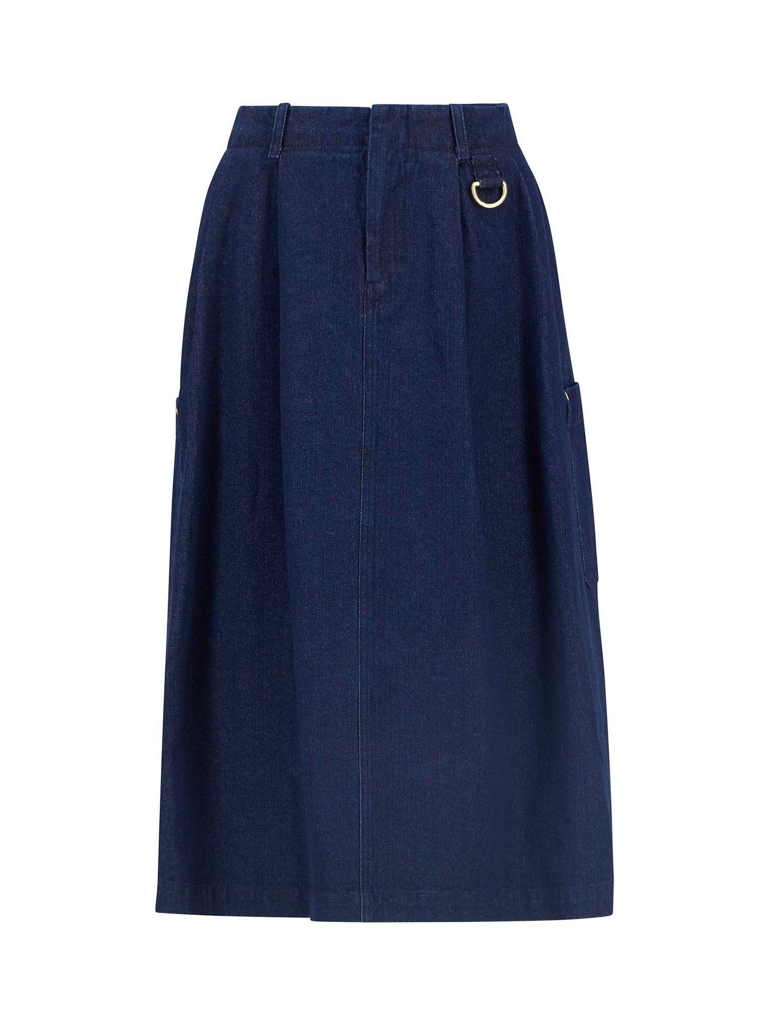 Product image 5 of 5, which shows Barbour Saima Denim Midi Skirt, Rinse Wash, 8