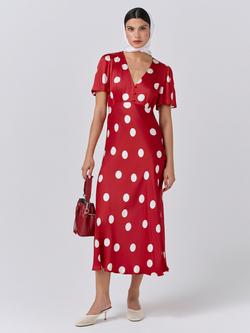 Ghost Elizabeth Polka Dot Dress, Red Spot, Red Spot