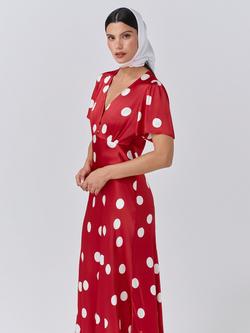 Ghost Elizabeth Polka Dot Dress, Red Spot - view 2, Red Spot