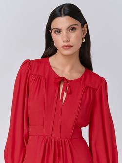 Ghost Layla Crepe Satin Midi Dress - view 2, Red