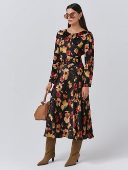 Ghost Sophia Floral Bias Cut Dress, Black - view 2, Black