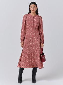 Ghost Stella Boho Midi Dress, Red, Red