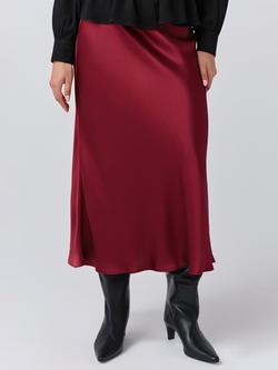 Ghost Luna Bias Cut Satin Slip Skirt, Burgundy