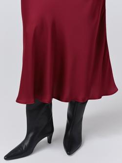 Ghost Luna Bias Cut Satin Slip Skirt - view 2, Burgundy
