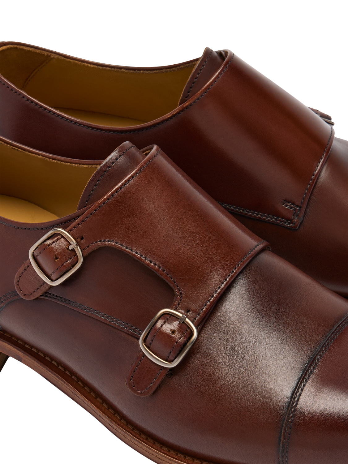 Product image 4 of 4, which shows Russell & Bromley Barton Leather Monk Shoes, Natural, 8