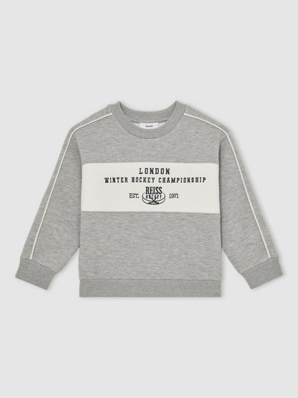 Reiss Kids' Owen Jumper, Grey Melange - view 2, Grey Melange