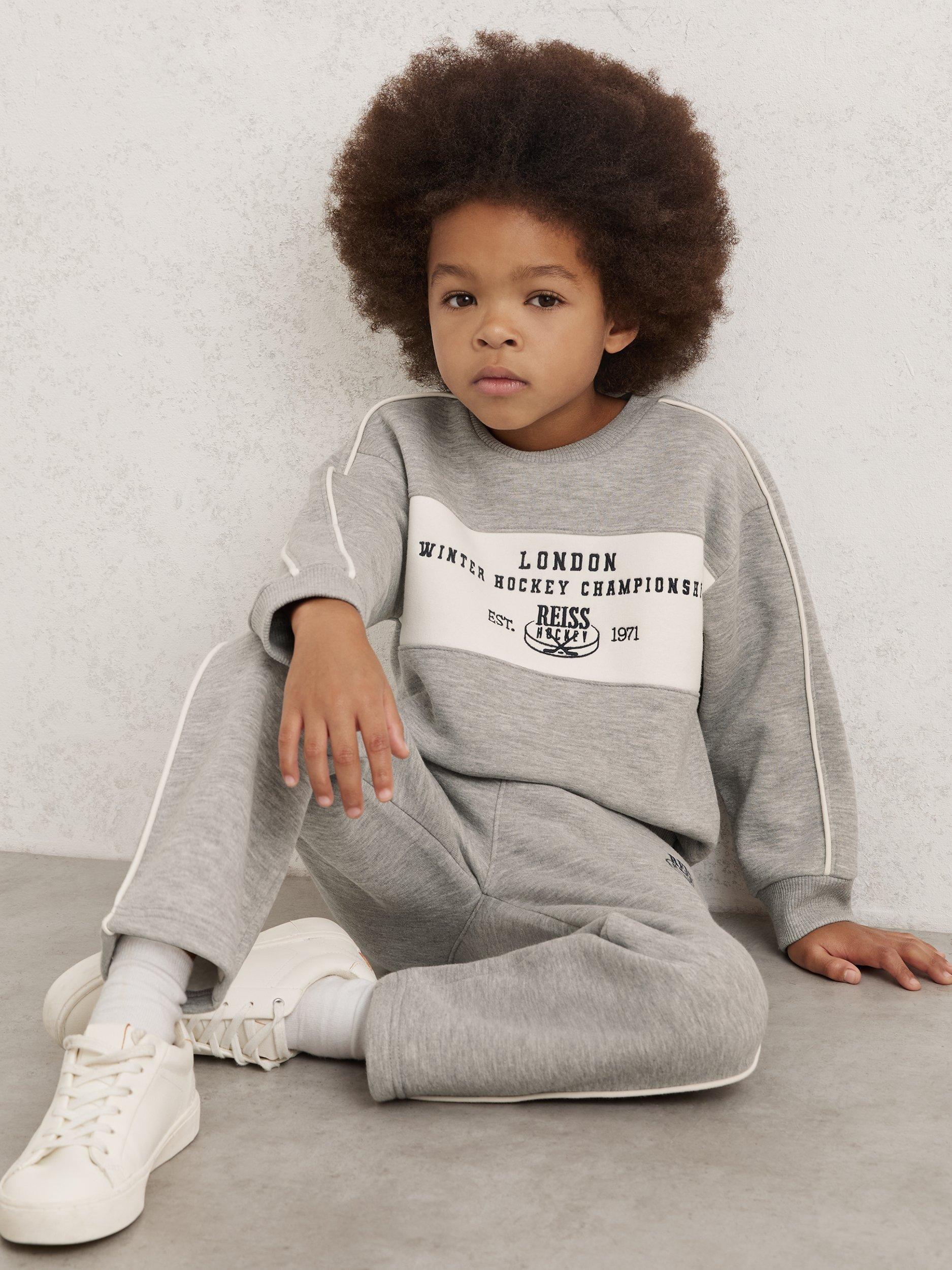 Product image 3 of 4, which shows Reiss Kids' Owen Jumper, Grey Melange, 4-5 years