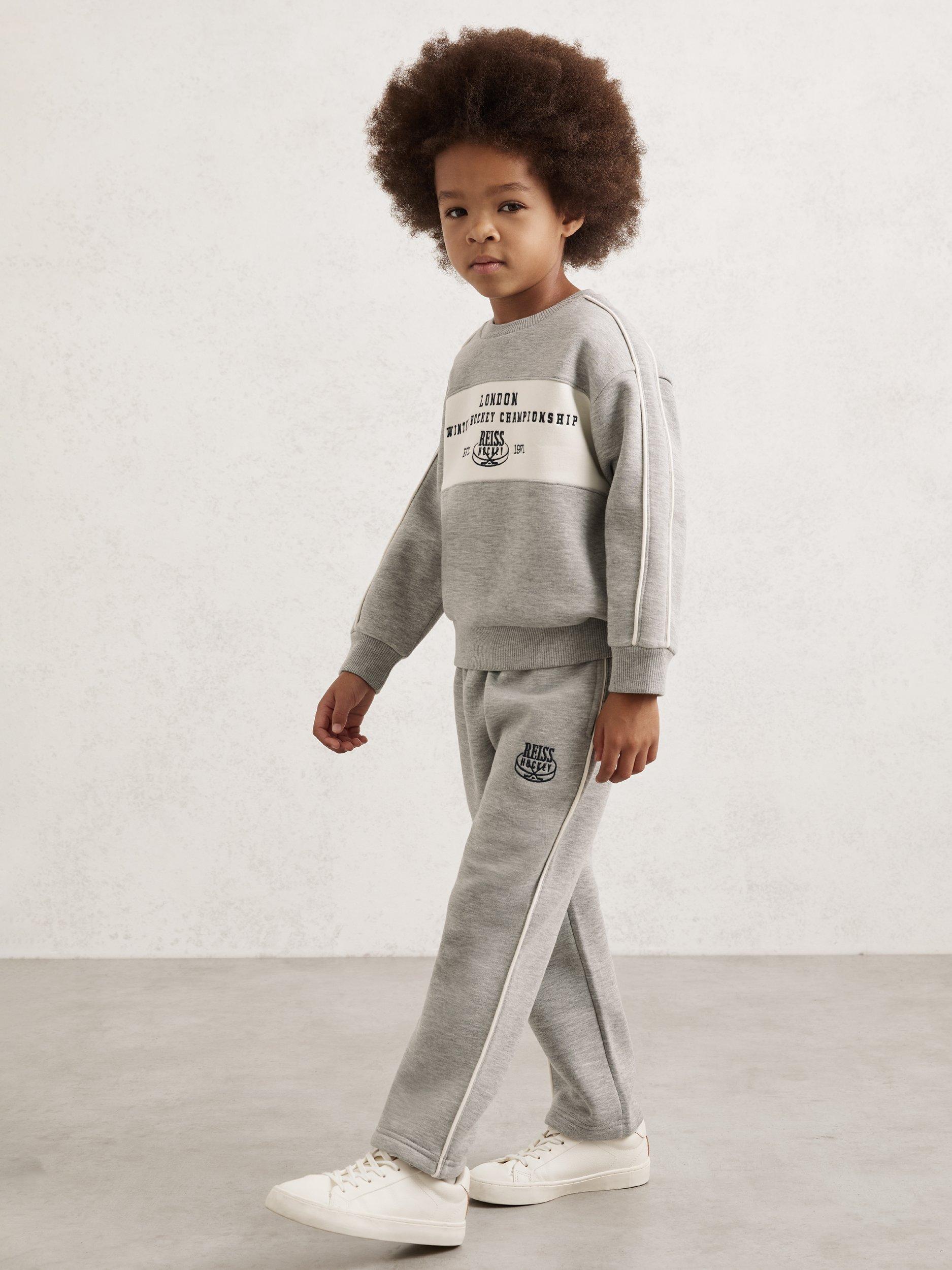 Reiss Kids' Eric Joggers, Grey Melange