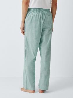John Lewis Cotton Ticking Stripe Pyjama Trousers, Green Teal - view 2, Green Teal