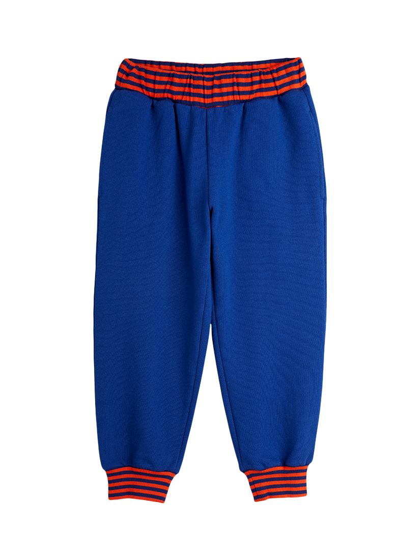Product image 1 of 3, which shows Mini Rodini Kids' Cotton Joggers, 60 Blue, 9-18 months