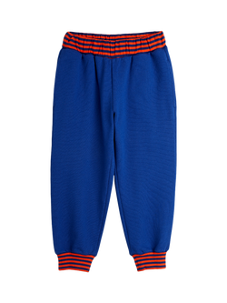 Mini Rodini Kids' Cotton Joggers, Stripe, 60 Blue, 60 Blue