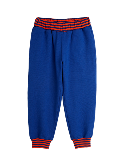 Mini Rodini Kids' Cotton Joggers, Stripe, 60 Blue, 60 Blue