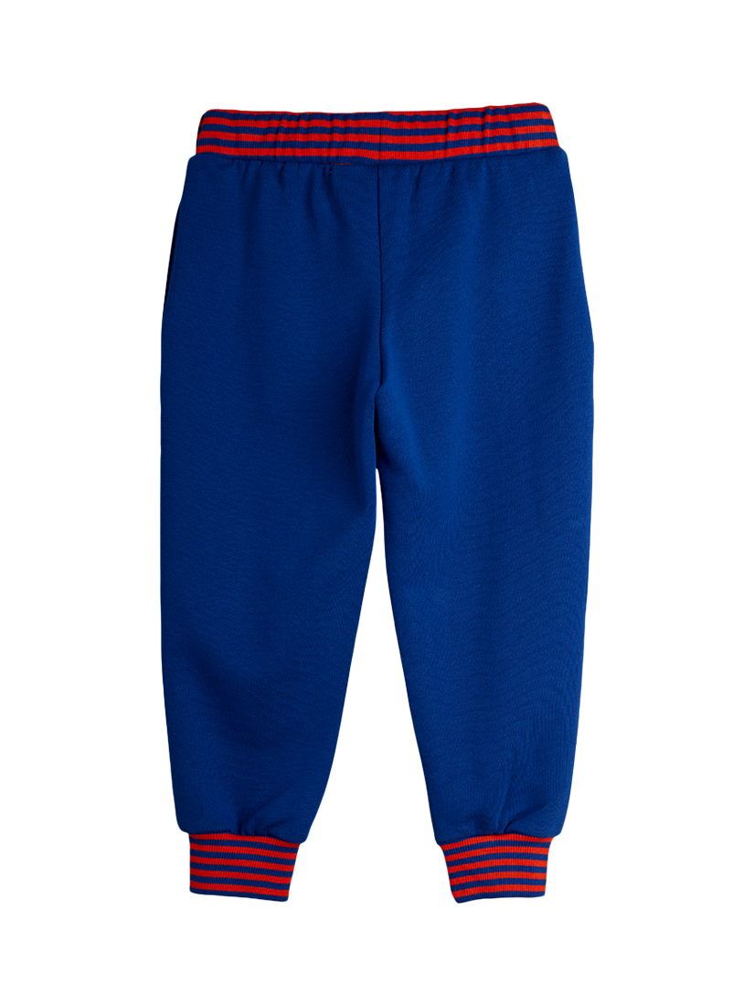 Product image 2 of 3, which shows Mini Rodini Kids' Cotton Joggers, 60 Blue, 9-18 months