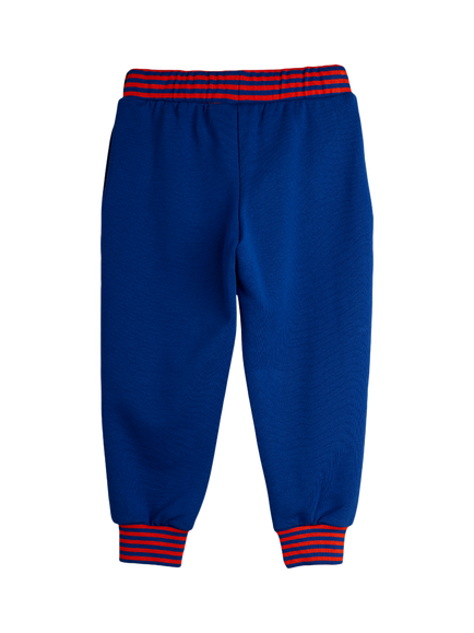 Mini Rodini Kids' Cotton Joggers, Stripe, 60 Blue - view 2, 60 Blue
