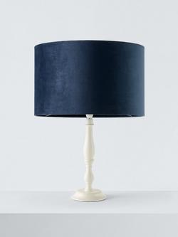 John Lewis Velvet Drum Lampshade - view 2, Navy