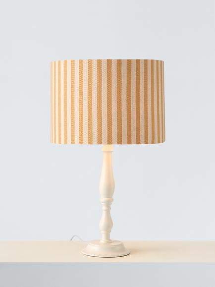 John Lewis Herringbone Stripe Drum Lampshade, Butter