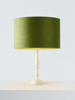 John Lewis Velvet Drum Lampshade, Olive