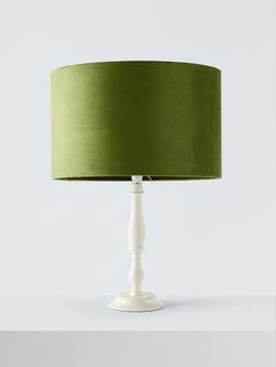 John Lewis Velvet Drum Lampshade - view 2, Olive