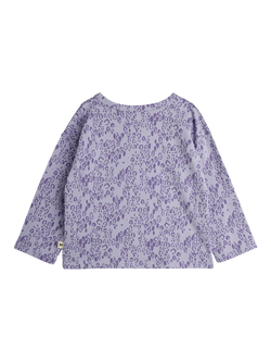 Mini Rodini Kids' Cotton Leopard Print Long Sleeve Top, 42 Purple - view 2, 42 Purple