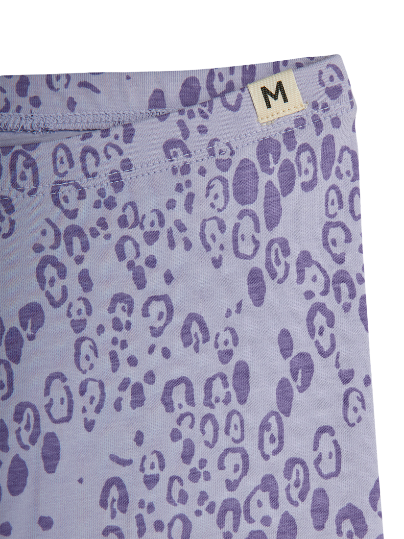 Product image 3 of 3, which shows Mini Rodini Kids' Leopard Print Leggings, 42 Purple, 9-18 months