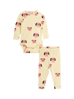 Mini Rodini Baby Cotton Rich Outfit Set, Yellow, Yellow