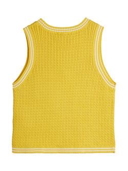 Mini Rodini Kids' Cable Knit Tank Top, Yellow - view 2, Yellow