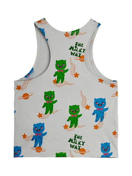 Mini Rodini Kids' Aliens Print Tank Top, Grey - view 2, Grey