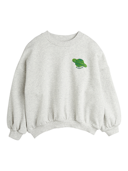 Mini Rodini Kids' Planet Embroidery Sweatshirt, Grey Melange, Grey Melange