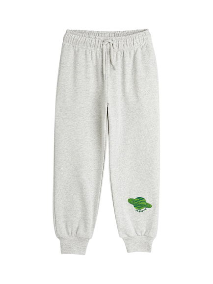 Mini Rodini Kids' Planet Embroidery Joggers, Grey Melange, Grey Melange