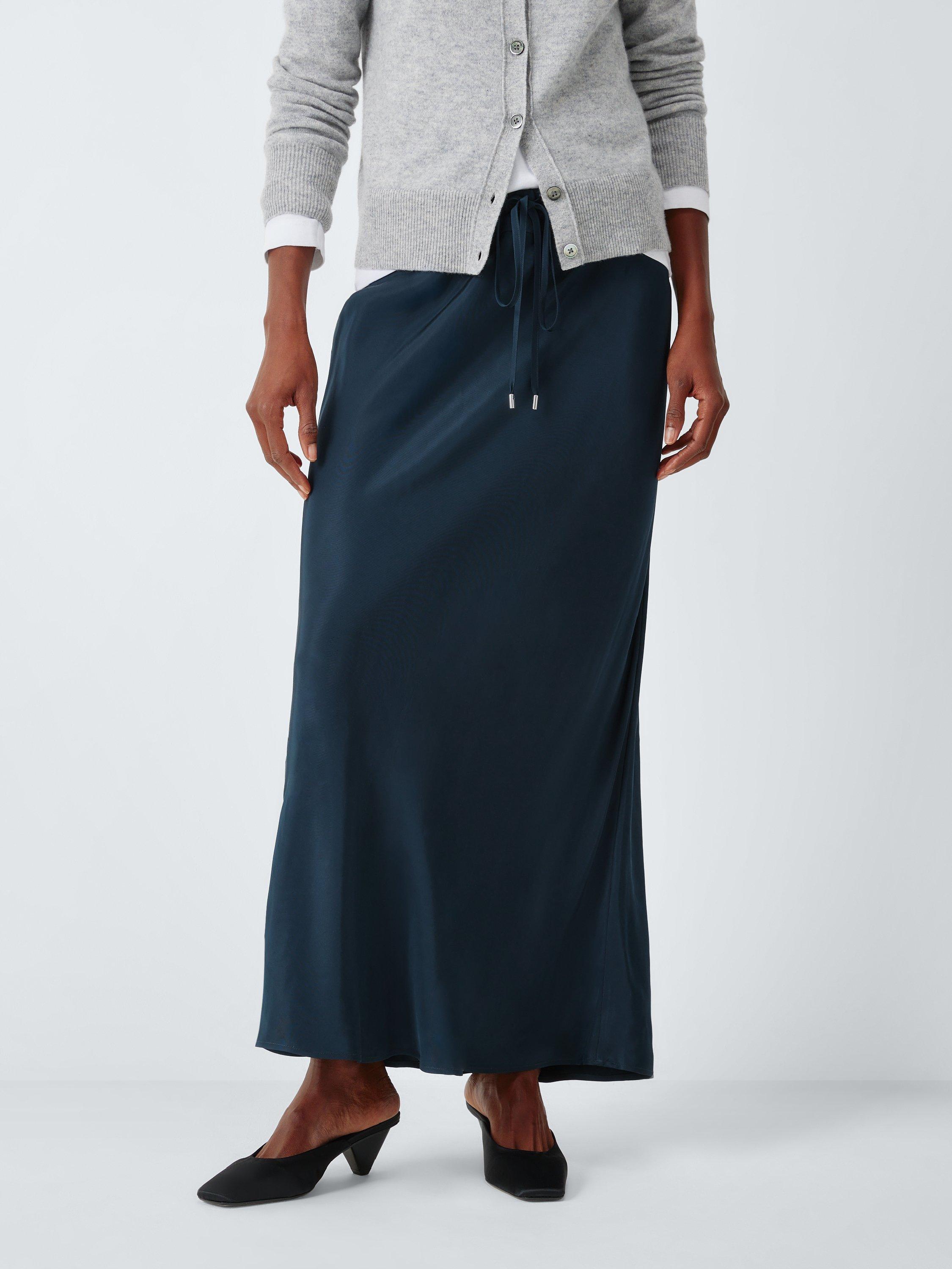 Product image 1 of 6, which shows John Lewis Bias Maxi Skirt, Navy, 8