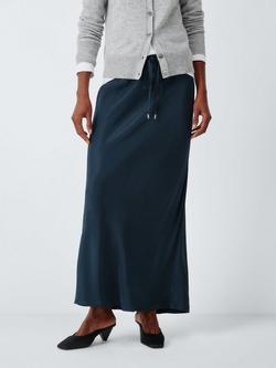 John Lewis Bias Maxi Skirt, Navy, Navy